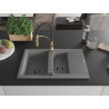 Mexen Gaspar Granitspüle 1,5-beckig mit Abtropffläche und Küchenarmatur Aster, grau - 6507-71-73450-57-B