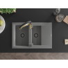 Mexen Gaspar Granitspüle 1,5-beckig mit Abtropffläche und Küchenarmatur Aster, grau - 6507-71-73450-57-B