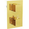 Mexen Cube thermostatische Wannen-Duscharmatur mit 2 Ausgängen, gold - 77502-50