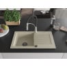 Mexen Pablo Granitspüle 1-Becken mit Abtropffläche und Küchenarmatur Aster, beige - 6510-69-73450-07-B
