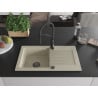 Mexen Pablo Granitspüle 1-Becken mit Abtropffläche und Küchenarmatur Aster, beige - 6510-69-73450-70-B