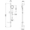 Mexen Kama DF75 Duschset, Chrom - 72514DF75-00