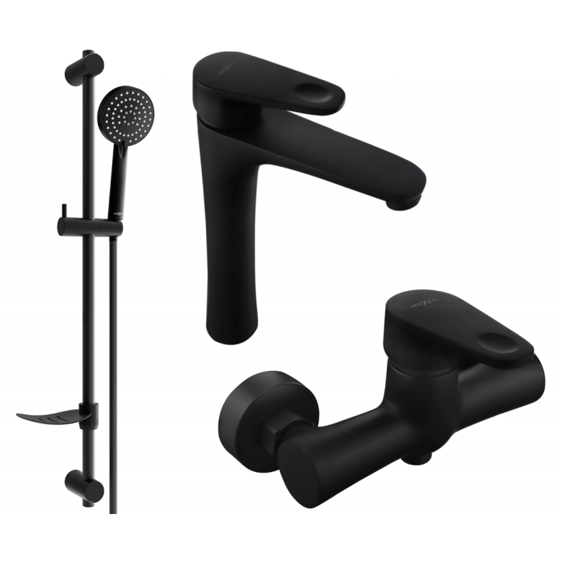 Mexen Kama DF75 Duschset, schwarz - 72514DF75-70