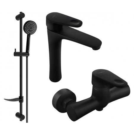 Mexen Kama DF75 Duschset, schwarz - 72514DF75-70
