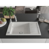 Mexen Elias Granitspüle 1-becken mit Abtropffläche und Küchenarmatur Aster, weiß - 6511-20-73450-07