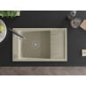 Mexen Elias Granitspüle 1-Becken mit Abtropffläche und Küchenarmatur Aster, beige - 6511-69-73450-07