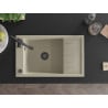 Mexen Elias Granitspüle 1-beckig mit Abtropffläche und Küchenarmatur Aster, beige - 6511-69-73450-70-B