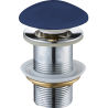Mexen Klick-Klack Abflussstopfen rund, marineblau keramisch matt - 79910-42