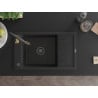 Mexen Elias Granitspüle 1-Becken mit Abtropffläche und Küchenarmatur Aster, schwarz/silber metallic - 6511-73-73450-57-B