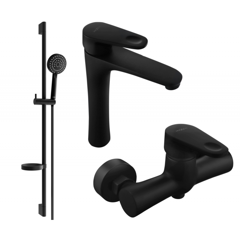 Mexen Kama DS75 Duschset, schwarz - 72514DS75-70
