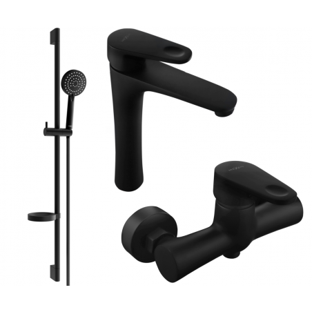 Mexen Kama DS75 Duschset, schwarz - 72514DS75-70