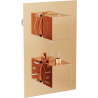Mexen Cube thermostatische Badewannen-Duscharmatur, 2 Ausgänge, Roségold - 77502-60