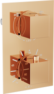 Mexen Cube thermostatische Badewannen-Duscharmatur, 2 Ausgänge, Roségold - 77502-60
