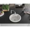 Mexen Diego Granitspüle 1-becken mit Küchenarmatur Aster, weiß - 6512-20-73450-07