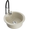 Mexen Diego 1-Kammer Granitspüle mit Küchenarmatur Aster, beige - 6512-69-73450-07