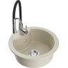 Mexen Diego Granitspüle 1-Becken mit Küchenarmatur Aster, beige - 6512-69-73450-07