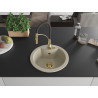 Mexen Diego Granitspüle 1-Becken mit Küchenarmatur Aster, Beige - 6512-69-73450-57-G