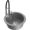 Mexen Diego Granitspüle 1-beckig mit Küchenarmatur Aster, grau - 6512-71-73450-07