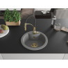 Mexen Diego 1-Kammer Granitspüle mit Küchenarmatur Aster, grau - 6512-71-73450-57-G