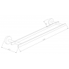 Mexen Loft doppelter Handtuchhalter, Chrom - 7012625-00
