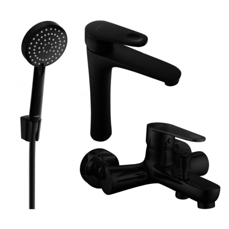 Mexen Kama R75 Badezimmerset, schwarz - 72513R75-70