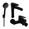 Mexen Kama R75 Badezimmerset, schwarz - 72513R75-70