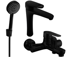 Mexen Kama R75 Badezimmerset, schwarz - 72513R75-70