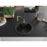 Mexen Diego Granitspüle 1-becken mit Küchenarmatur Aster, schwarz - 6512-77-73450-57-B