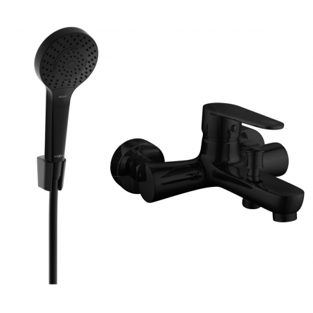 Mexen Kama R05 Badewannenarmatur mit Duschset, schwarz - 7253R05-70