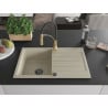 Mexen Bruno Granitspüle 1-beckig mit Abtropffläche und Küchenarmatur Aster, beige - 6513-69-73450-57-B