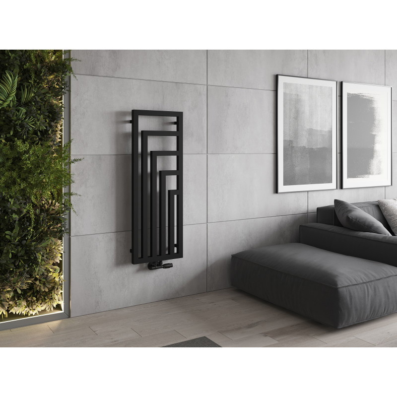 Mexen Alaska Dekorativer Heizkörper 1216 x 440 mm, 542 W, schwarz - W205-1216-440-00-70