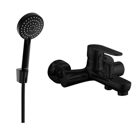 Mexen Kama R75 Badewannenarmatur mit Duschset, schwarz - 7253R75-70