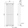 Mexen Atlanta Dekorativer Heizkörper 1200 x 405 mm, 646 W, weiß - W211-1200-405-00-20