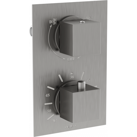 Mexen Cube thermostatische Wannen- und Duscharmatur mit 2 Ausgängen, Graphit - 77502-66