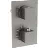Mexen Cube thermostatische Wannen- und Duscharmatur mit 2 Ausgängen, Graphit - 77502-66