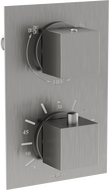 Mexen Cube thermostatische Wannen- und Duscharmatur mit 2 Ausgängen, Graphit - 77502-66