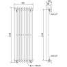Mexen Atlanta Design-Heizkörper 1200 x 405 mm, 646 W, Schwarz - W211-1200-405-00-70