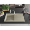 Mexen Cesar Granitspüle 1-Becken mit Abtropffläche und Küchenarmatur Aster, beige - 6514-69-73450-07
