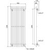 Mexen Aurora dekorativer Heizkörper 1200 x 450 mm, 917 W, schwarz - W212-1200-450-00-70