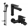Mexen Pecos DF05 Badewannen-Set, schwarz - 72703DF05-70