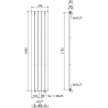 Mexen Boston Dekorativer Heizkörper 1800 x 376 mm, 740 W, schwarz - W213-1800-376-01-70