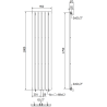 Mexen Boston dekorativer Heizkörper 1800 x 452 mm, 888 W, schwarz - W213-1800-452-00-70