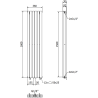 Mexen Dallas dekorativer Heizkörper 1600 x 360 mm, 1039 W, schwarz - W214-1600-360-00-70