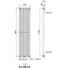 Mexen Kansas dekorativer Heizkörper 1800 x 420 mm, 1242 W, schwarz - W204-1800-420-00-70