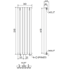 Mexen Nevada dekorativer Heizkörper 1200 x 360 mm, 483 W, schwarz - W201-1200-360-00-70