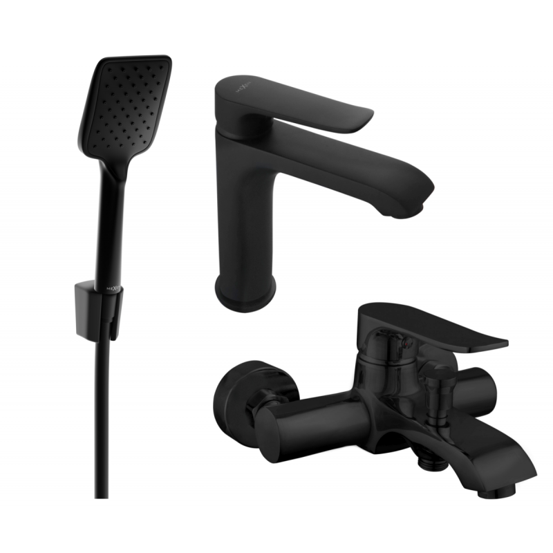 Mexen Pecos R62 Badewannenset, schwarz - 72703R62-70