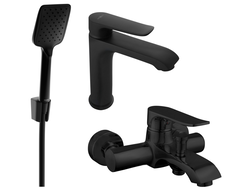Mexen Pecos R62 Badewannenset, schwarz - 72703R62-70