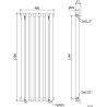 Mexen Texas Dekorativheizkörper 1200 x 460 mm, 659 W, weiß - W203-1200-460-00-20