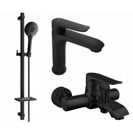 Mexen Pecos DQ40 Badewannen-Set, schwarz - 72703DQ40-70