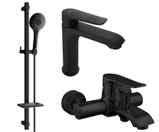 Mexen Pecos DQ40 Badewannen-Set, schwarz - 72703DQ40-70